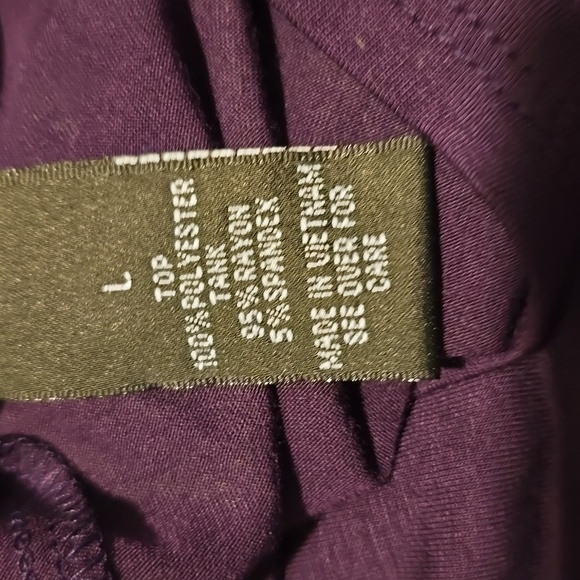 AB Studio Purple Pleated Long Sleeve Blouse M - Picture 7 of 7